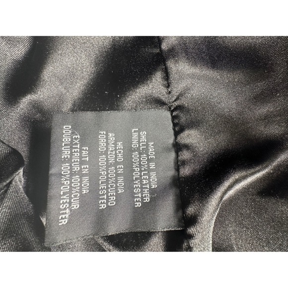 Vintage KC Collections Womens Black Leather Jacket Zip Collar Style Outerwear - Picture 8 of 9